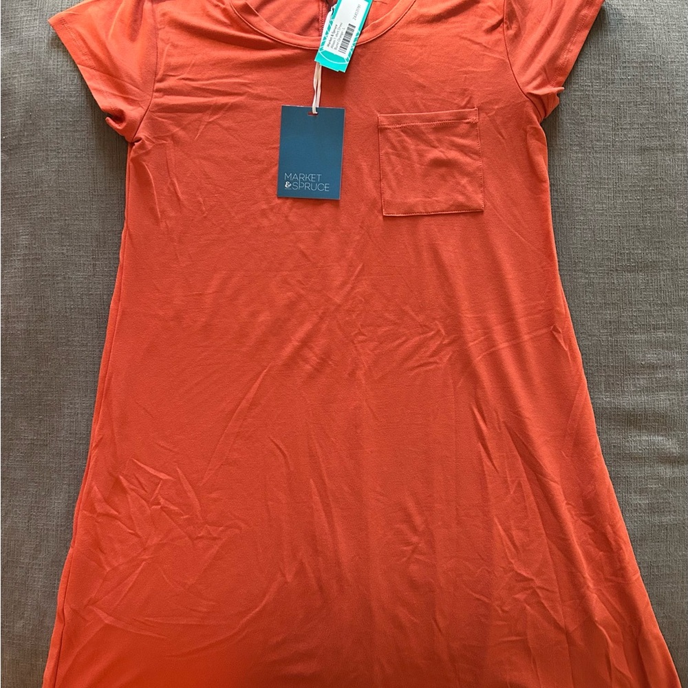 Market & Spruce Orange Cap Sleeve Dress